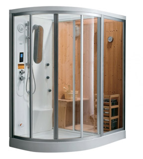 combiné douche sauna