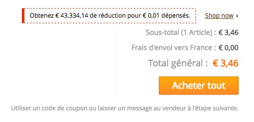 Utiliser un code promo Aliexpress