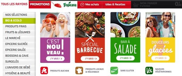 Rayons pour vos courses sur Auchan Drive