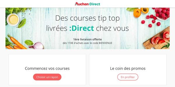 Page d'accueil Auchan Direct