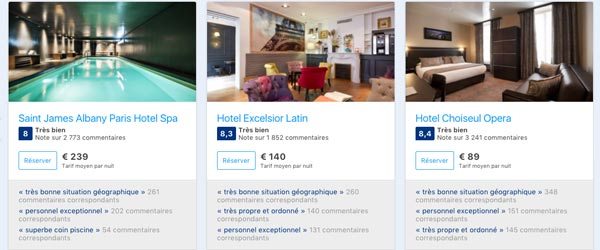 Choisir son hôtel sur Booking