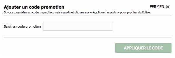 Saisir votre code promotion Next
