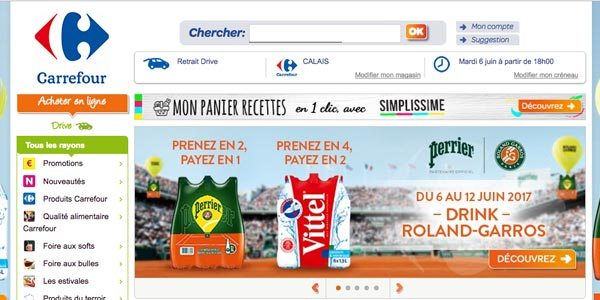 Carrefour Drive, le site de courses