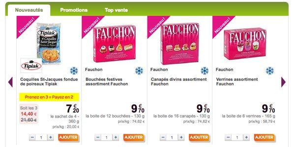 Les produits disponibles sur Carrefour Drive