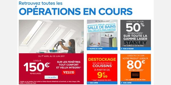 Opérations et promos sur castorama.fr