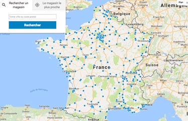 Carte des magasins Decathlon