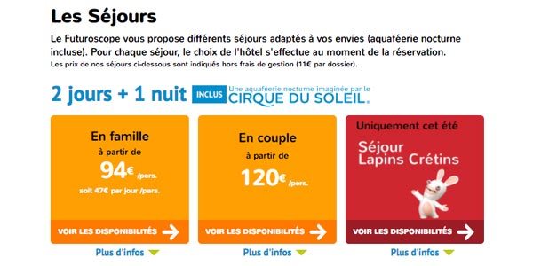 Tarifs séjours sur Futuroscope.com