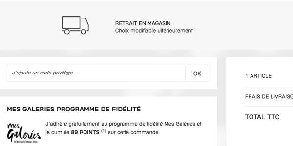 Utilisez votre code privilège Galeries Lafayette