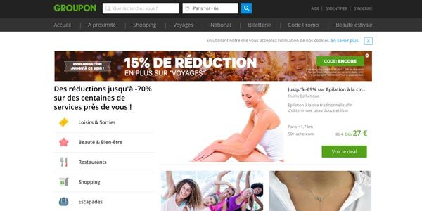 Page accueil Groupon.fr