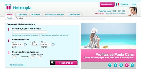 Moteur de recherche Hotelopia