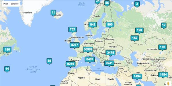 Carte des hôtels sur Hotelopia