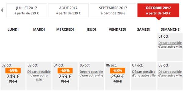 Calendrier et tarifs sur look-voyages.fr
