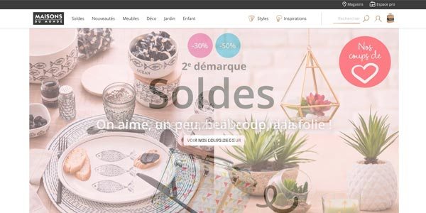 Maisons du monde : son site en ligne