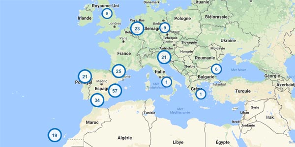 Carte des destinations Melia