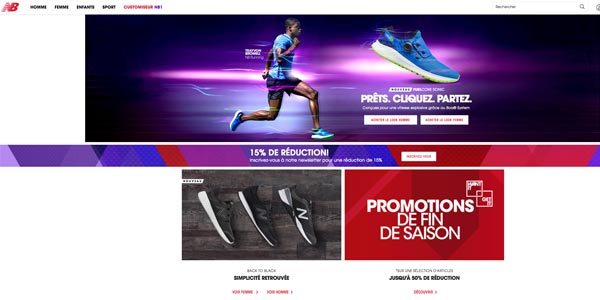 Page accueil New Balance