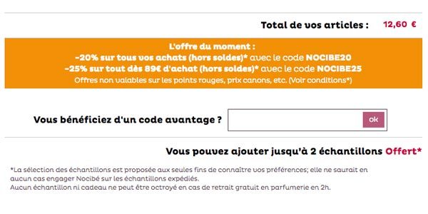 Utilisez votre code avantage Nocibe