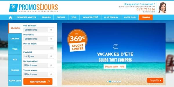 Accueil site Promosejours