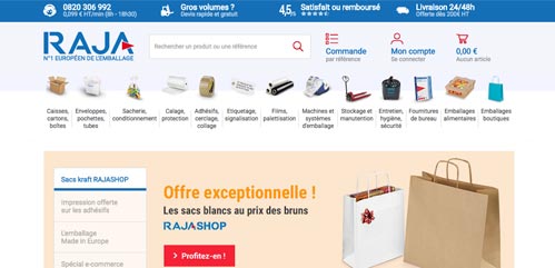 Le site internet Raja