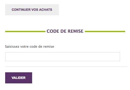 Saisir le code de remise Sergent Major