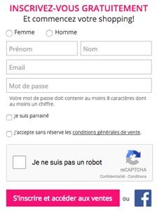 Inscription et connection sur Showroomprive