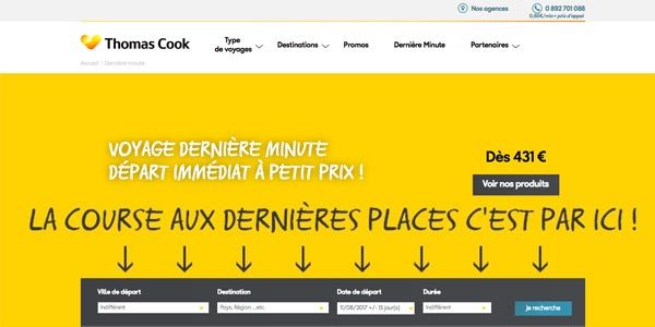 Accueil du site Thomas Cook