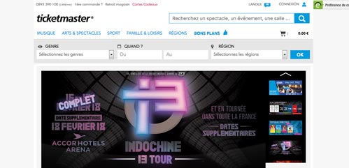 Le site ticketmaster