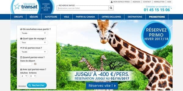 Découvrir le site Vacances Transat