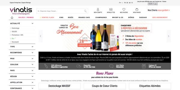 La boutique en ligne Vinatis