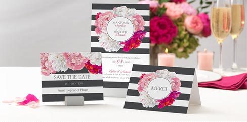 Faire-part et menu mariage avec Vistaprint