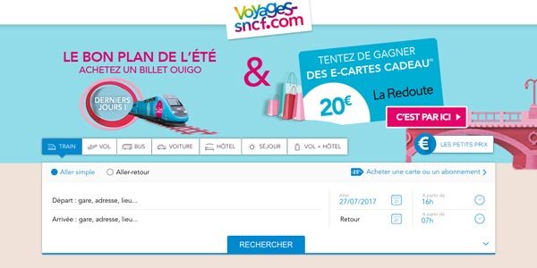 Le site SNCF Connect