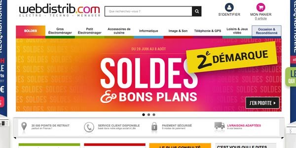 Page d'accueil Webdistrib