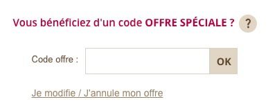 Ajouter son code offre Yves Rocher