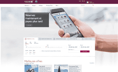 Le site Qatar Airways